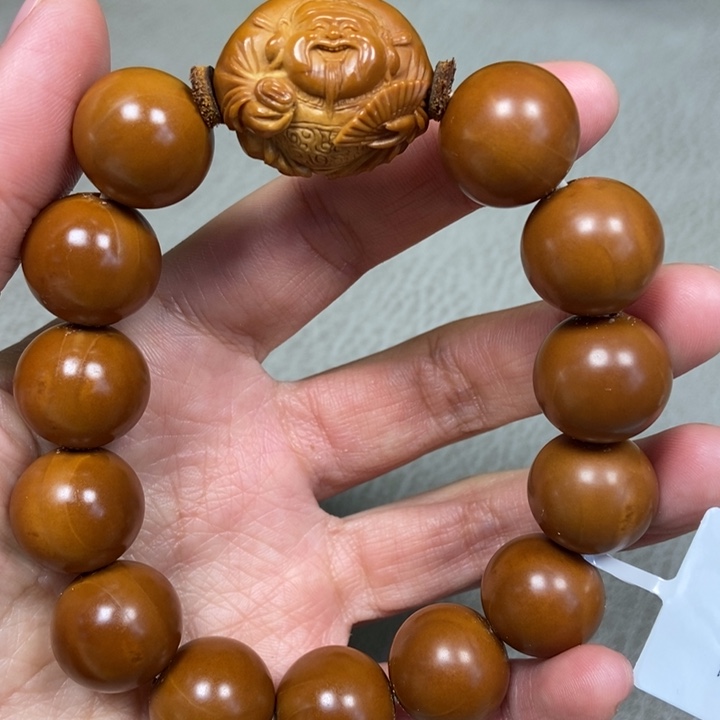 橄榄核手串/手链1.7正圆光珠➕横财