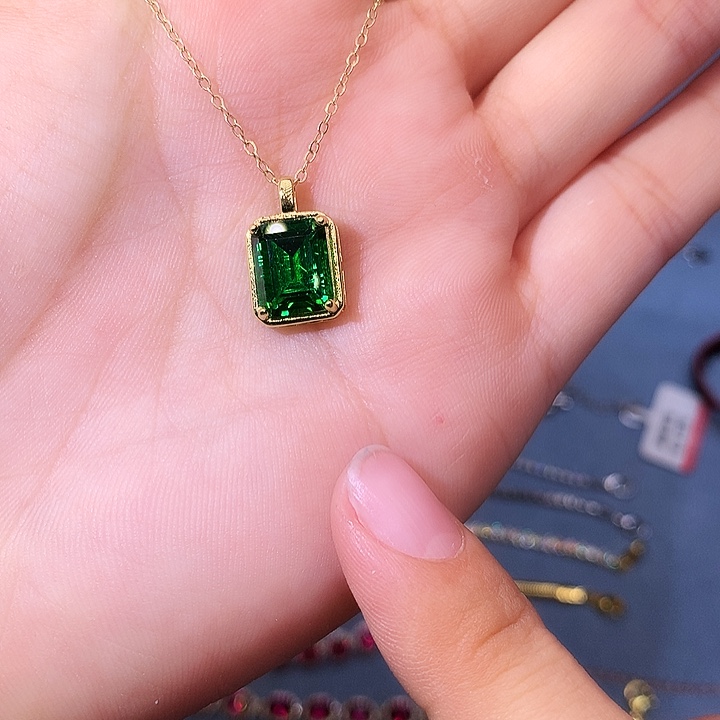 透辉石吊坠银S925镶嵌