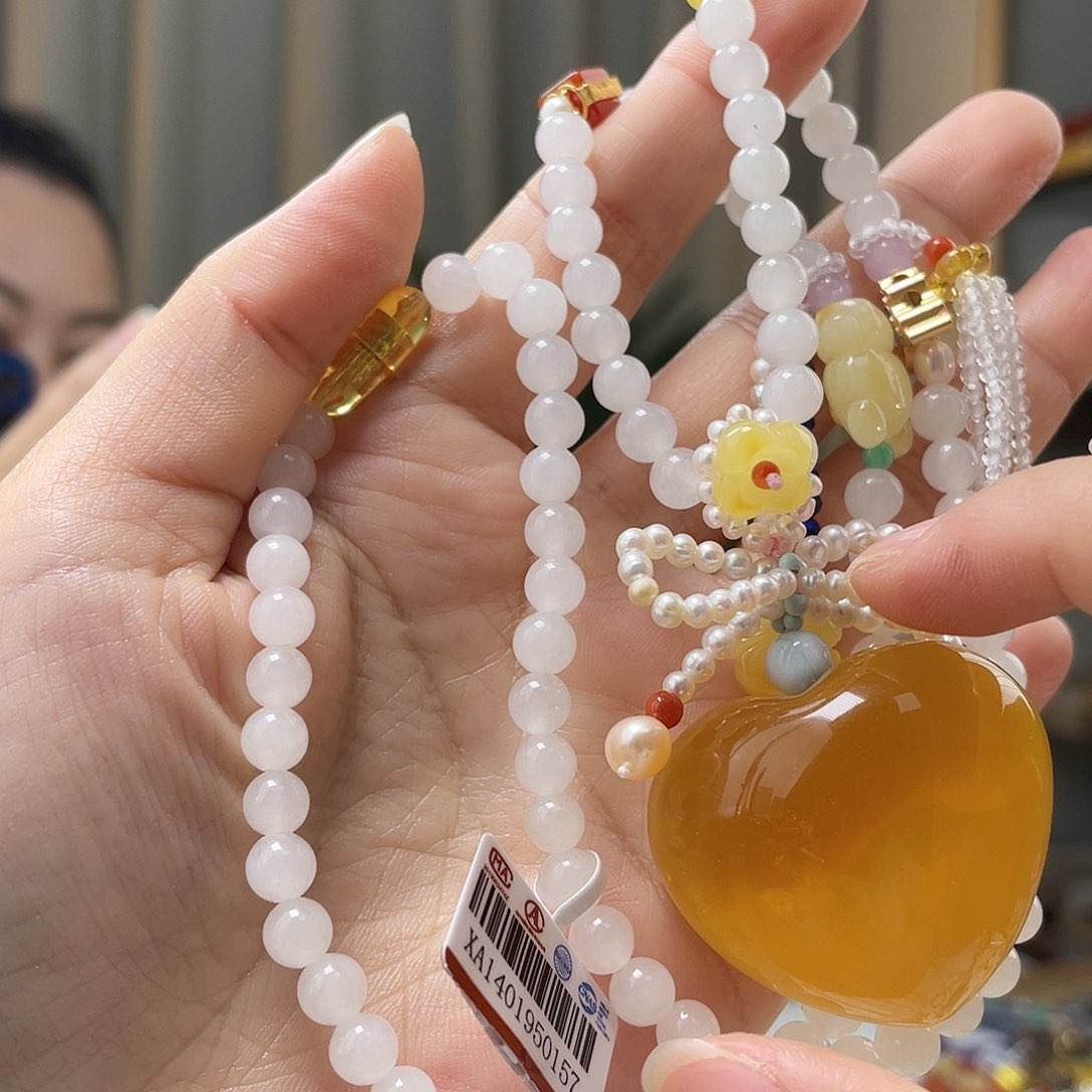 琥珀手串未镶嵌蜜蜡吊坠