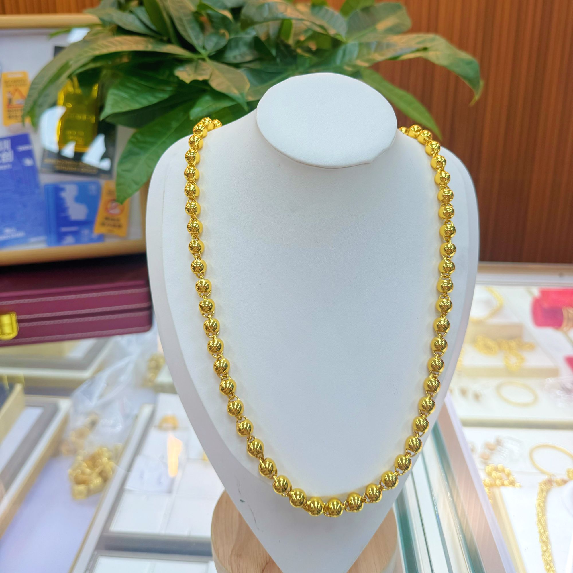 合金项链 【卡8】2025款爆款亮面圆珠时尚百搭光珠光面空心素款