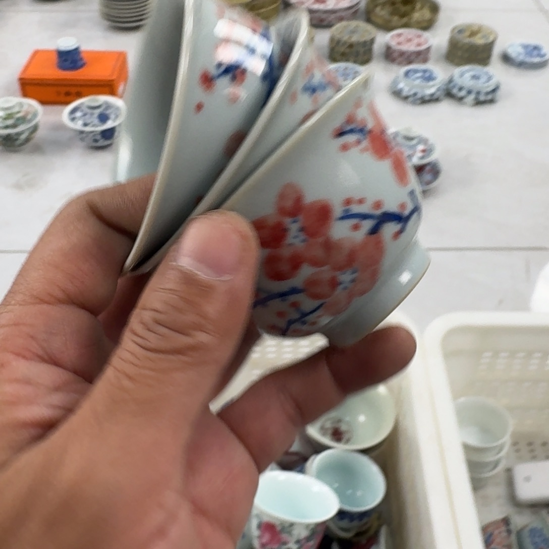 摆件陶手工手绘梅花小压手