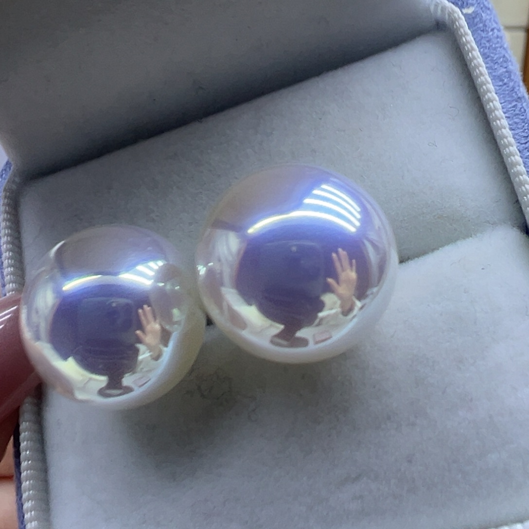 淡水珍珠银S925镶嵌耳饰