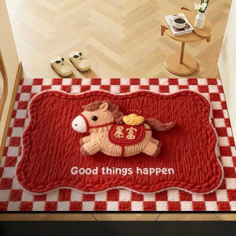 【买一送一】硅藻泥入户门吸水防滑脚垫卡通可爱垫