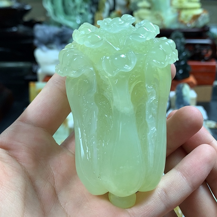 岫玉手把件未镶嵌