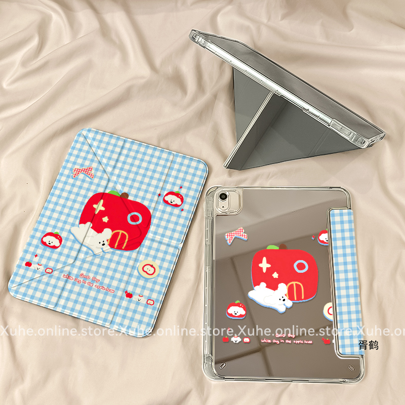 【3+Y折镜面亚克力】格子苹果屋苹果ipad11华为小米平板保护套air7