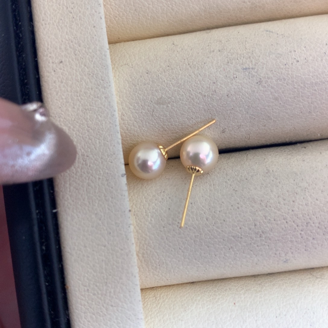 海水珍珠耳饰18K金镶嵌