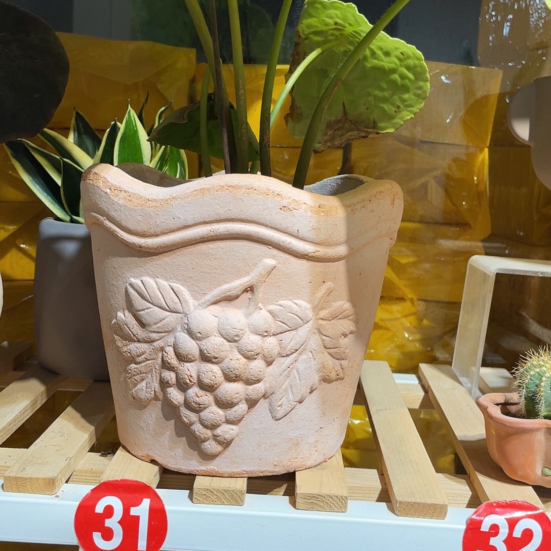 红陶19.5×18花盆手工