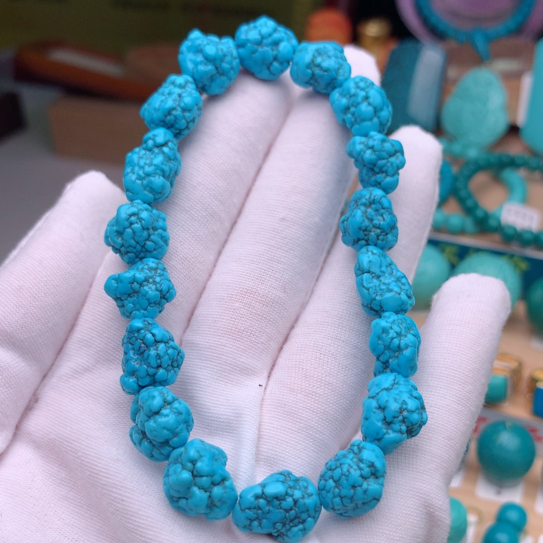 未镶嵌绿松石珠宝奇石随型手串