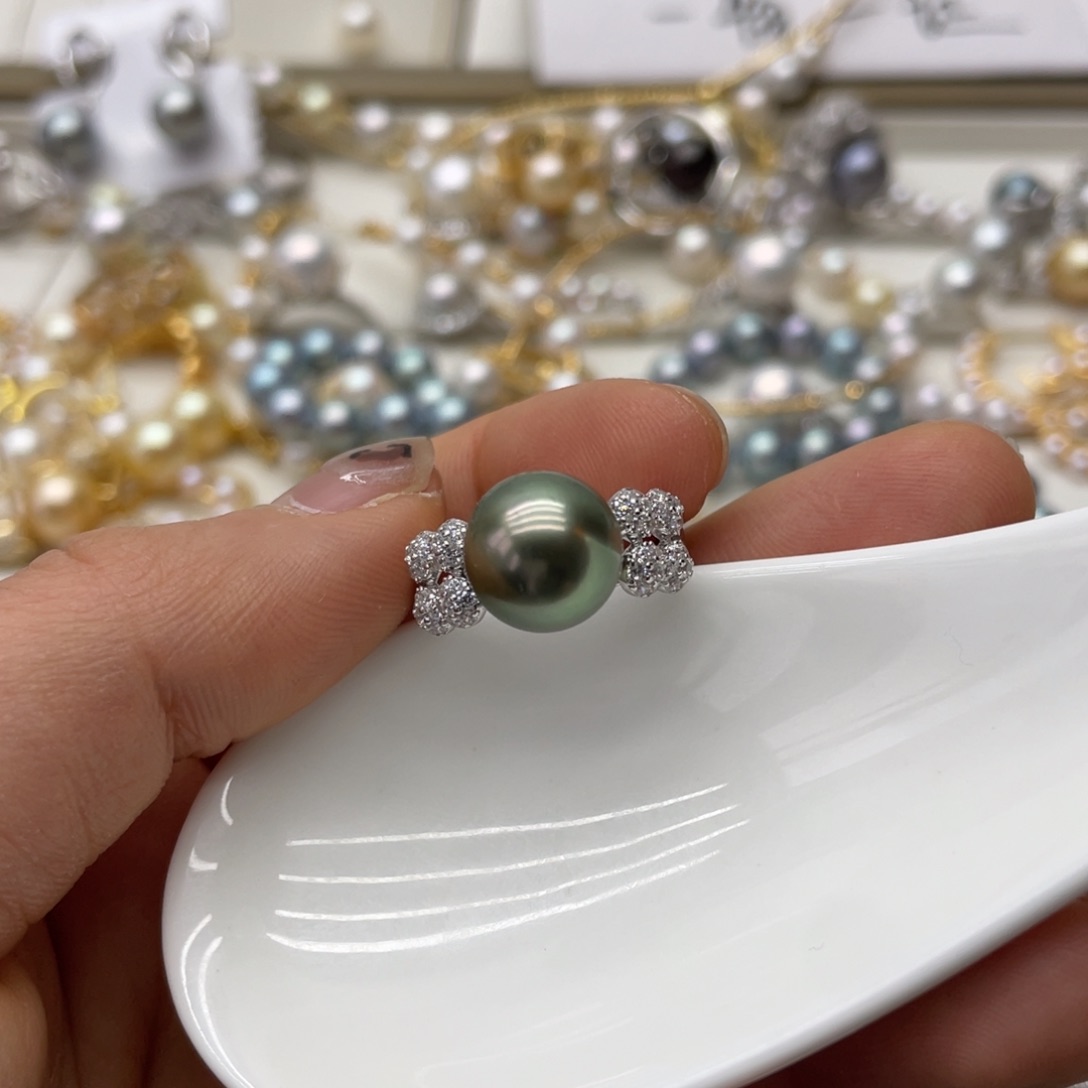 海水珍珠戒指银S925镶嵌