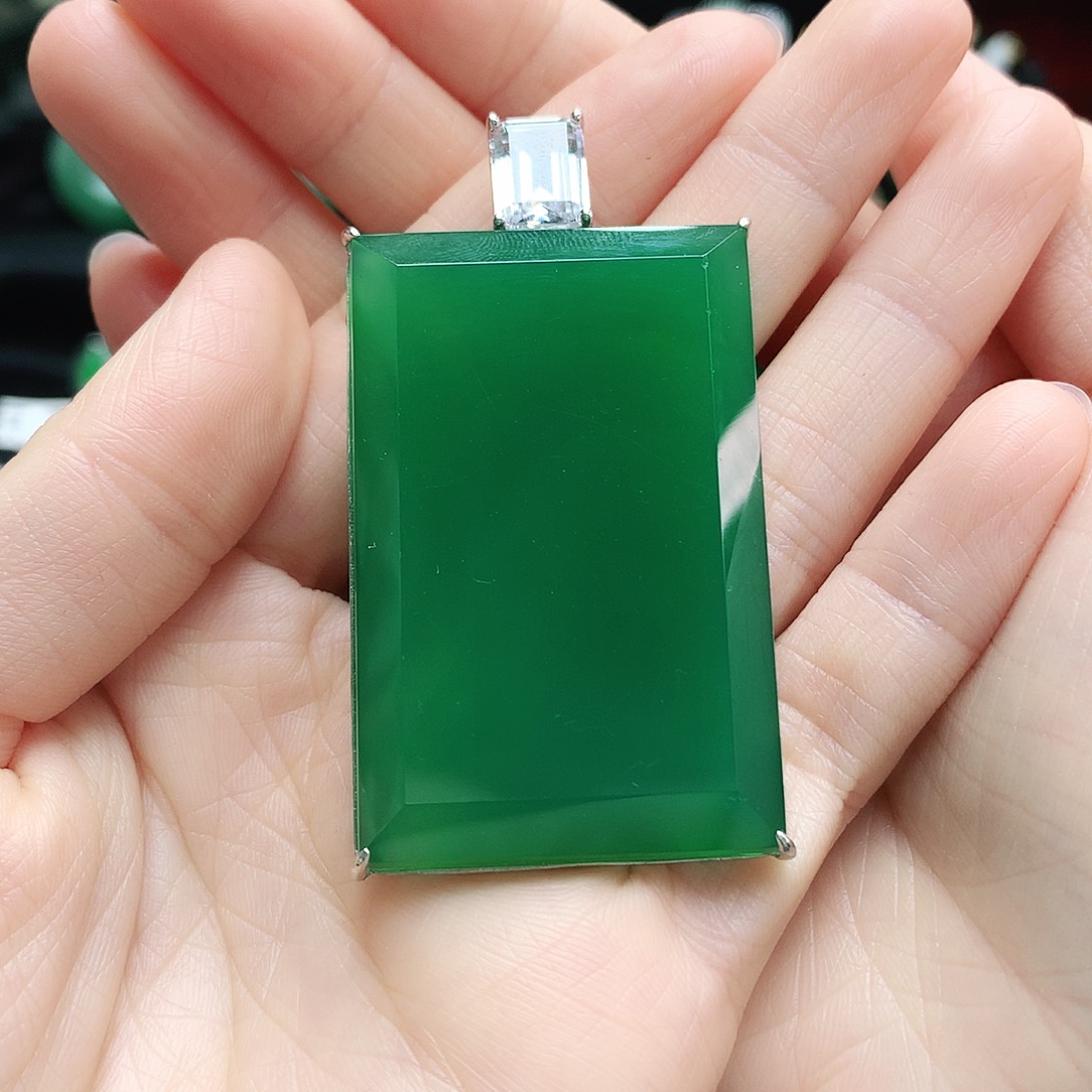 玛瑙/玉髓吊坠银S925镶嵌