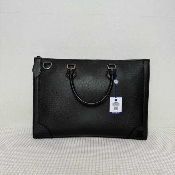 99新 LouisVuitton/路易威登  5907/时尚芯片款黑色全皮公公文包