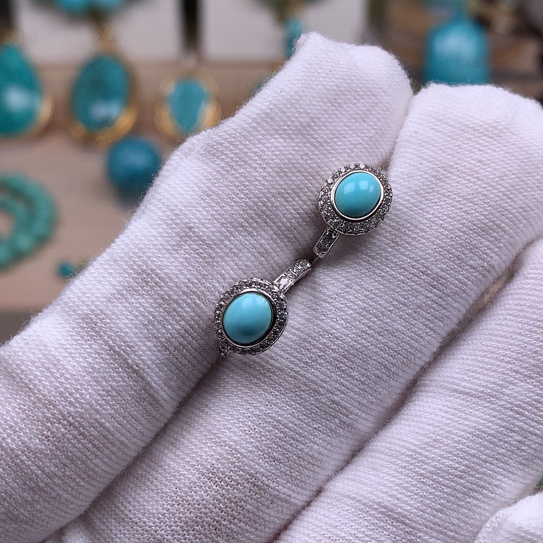 绿松石银S925镶嵌珠宝奇石