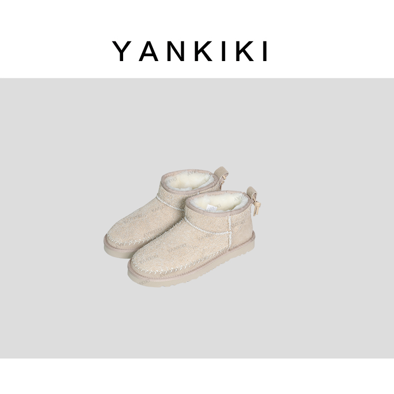 羊毛沙滩雪地靴 跟高3CM  YANKIKI 2025冬季新品NEW