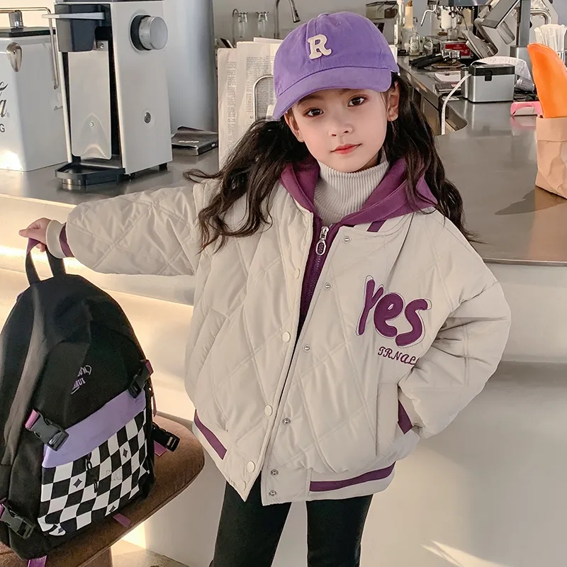 女童外套冬装棉衣2025新款儿童洋气秋冬加绒加厚冬季棉服上衣