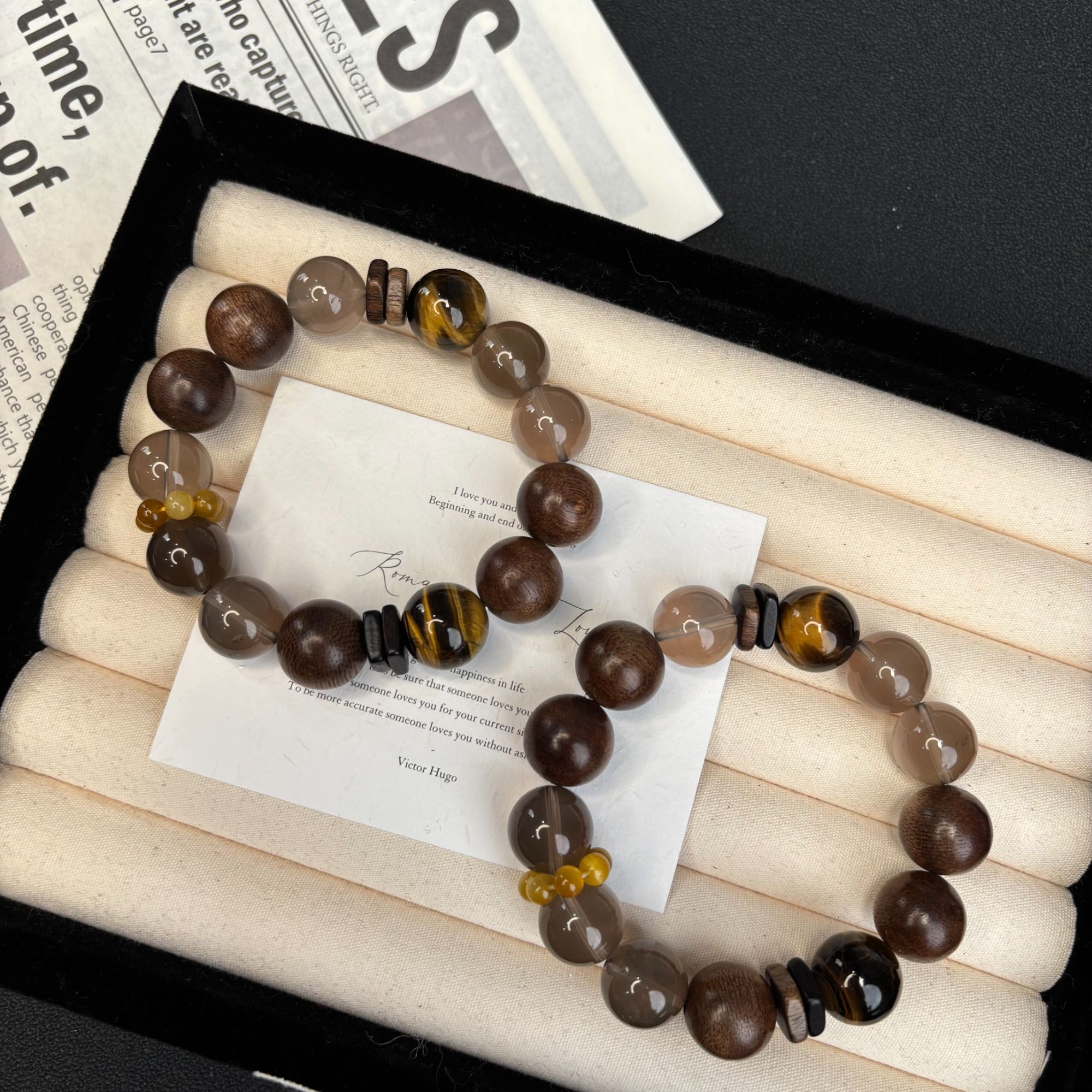 [老钱] 天然水晶茶晶diy木珠轻奢手链多样性发一 T1265