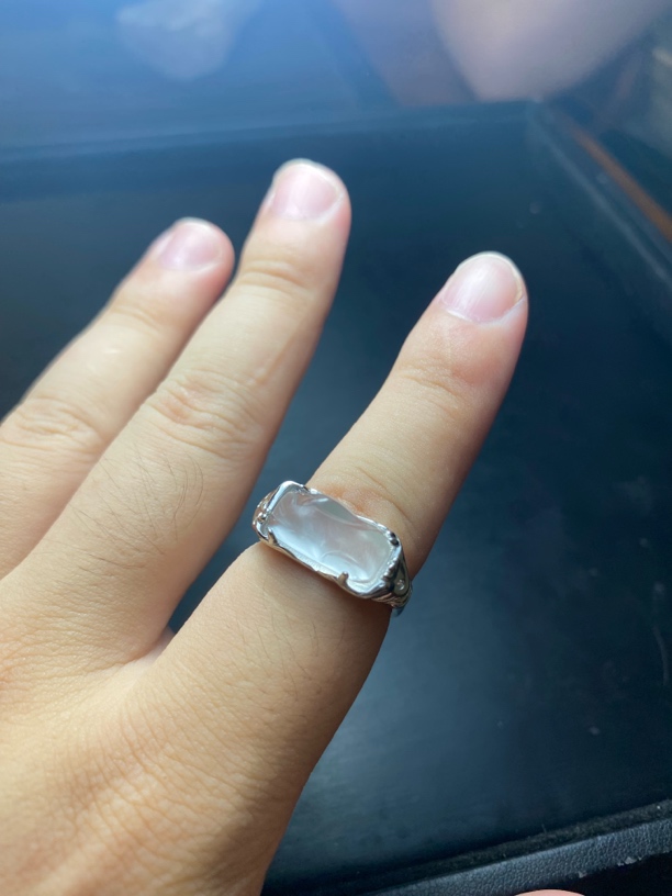 天然俄罗斯玻璃种高冰远山戒指