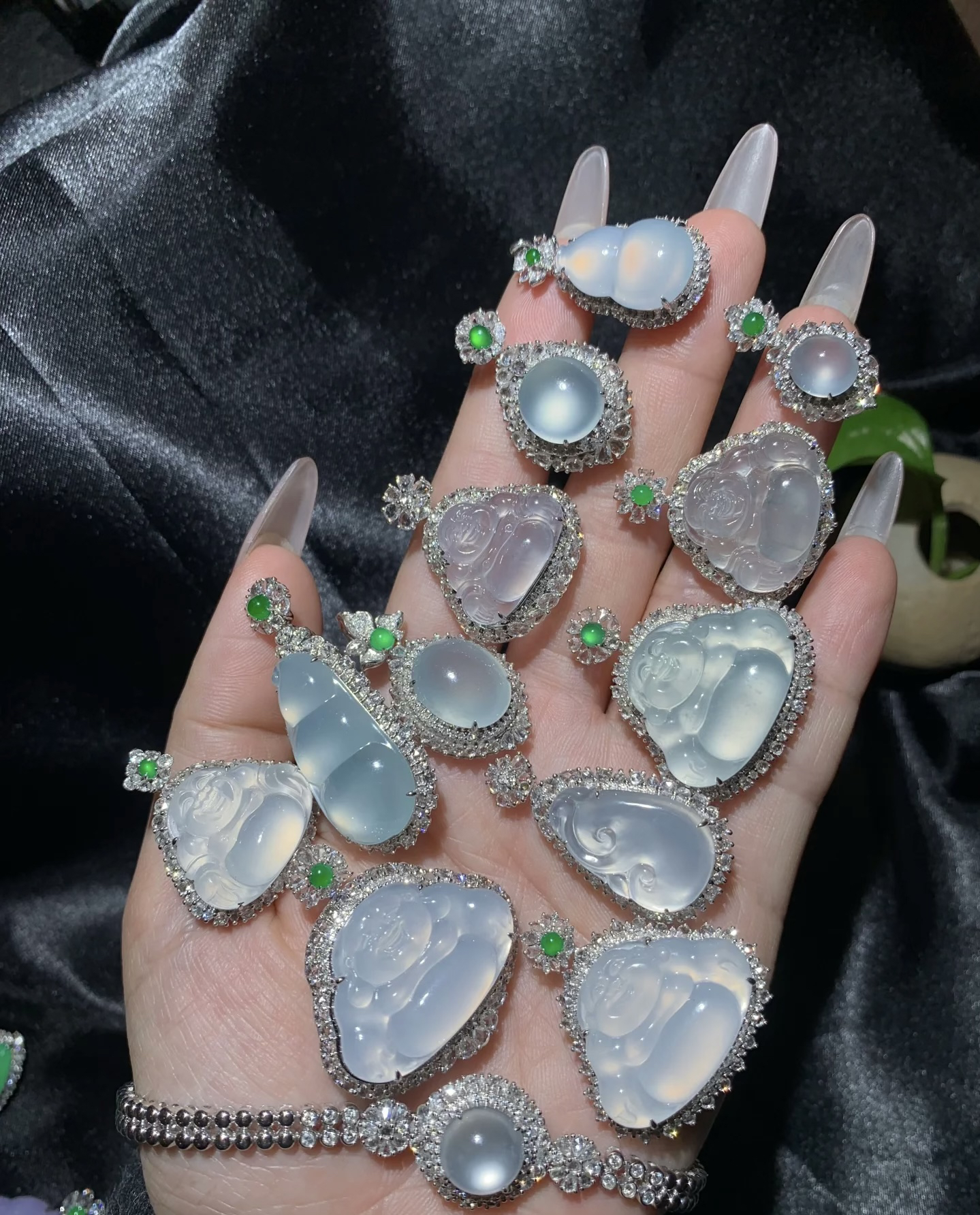 四会工厂精品镶嵌翡翠吊坠通用链接一物一拍M