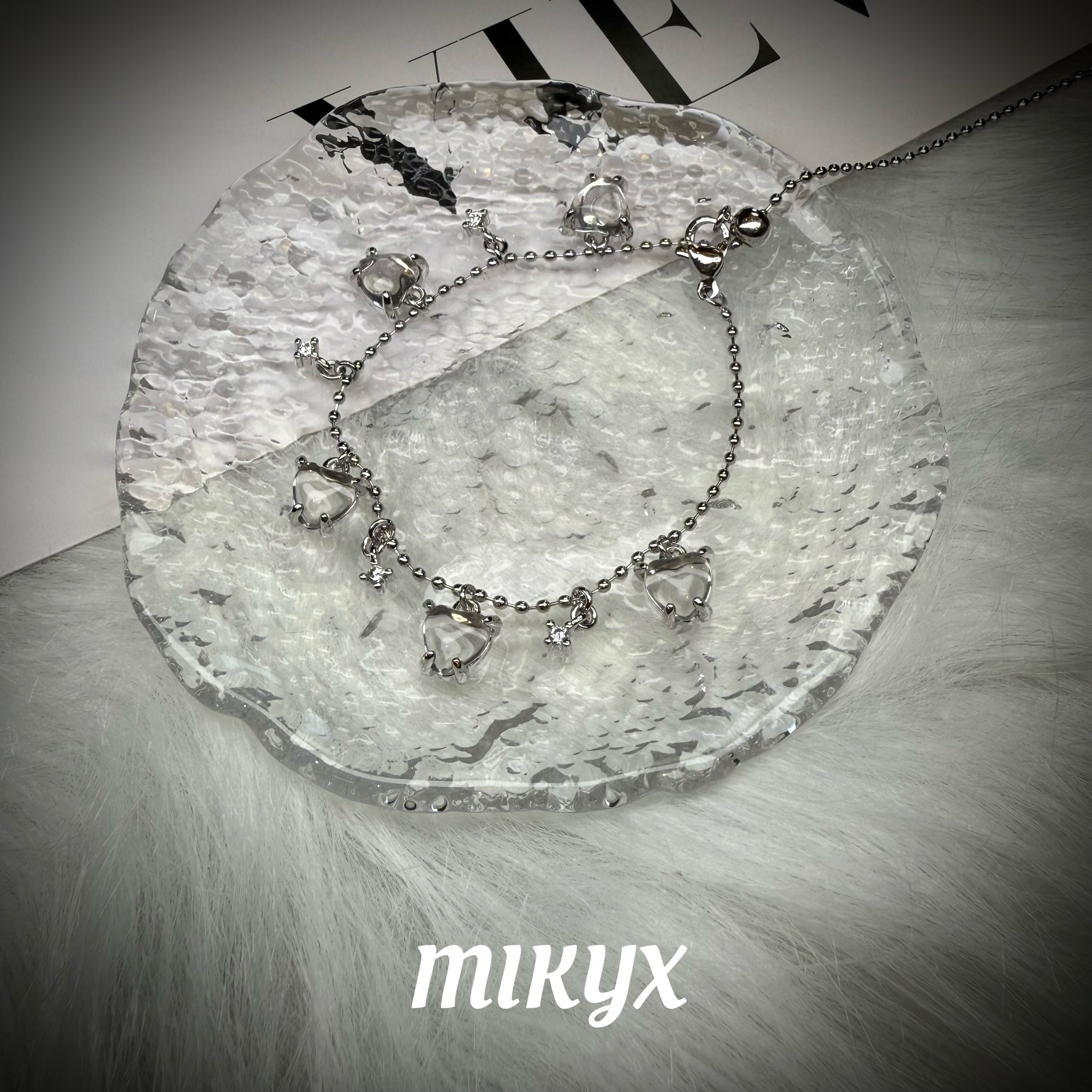 mikyx 铜合金合成锆石手链 高智淡人风失序混搭风手链A276