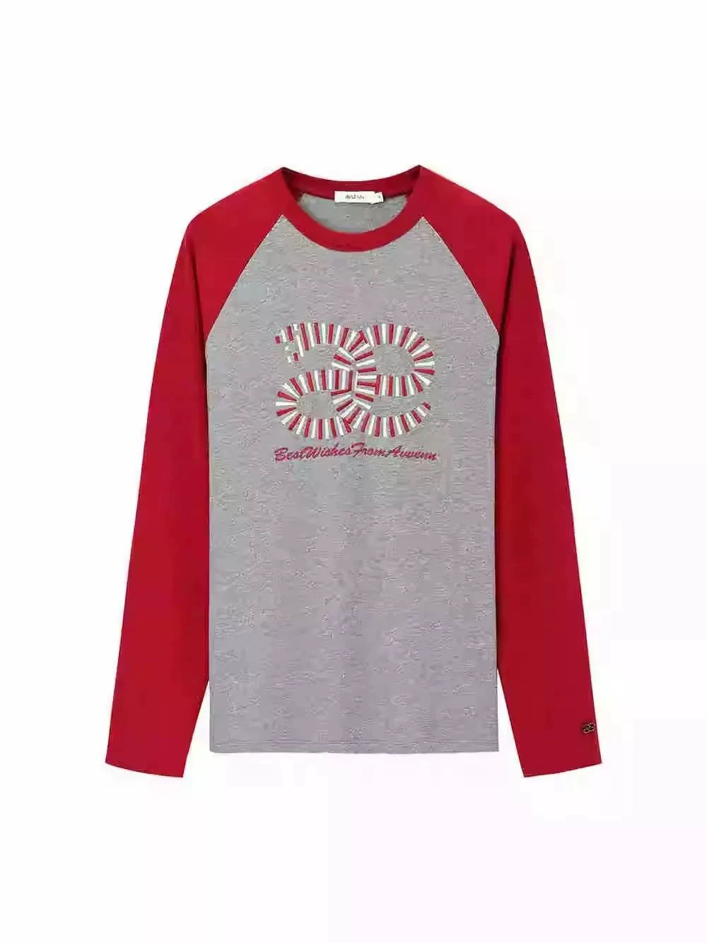 AVVENN 2025春·福运蛇印花圆领拼色长袖T恤990UPY买手店