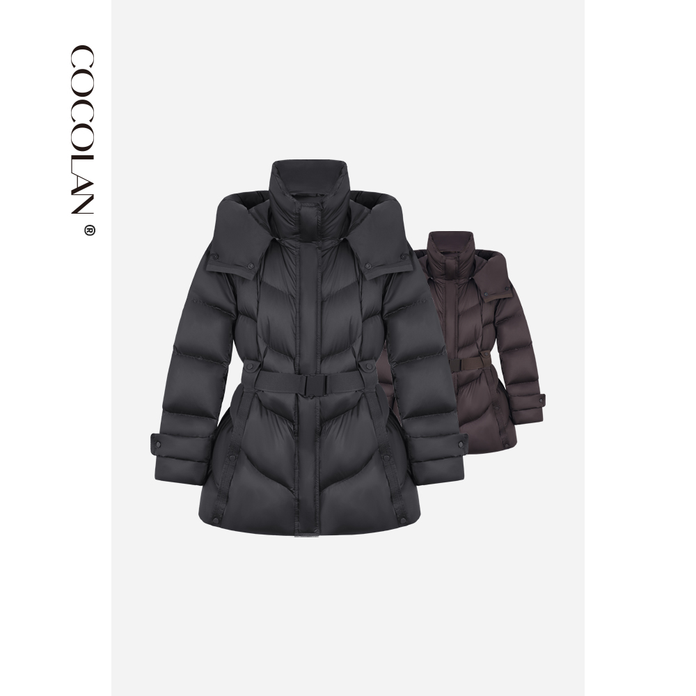 COCOLAN【黑曜石】90白鹅绒收腰鹅绒服羽绒外套女CL8YR7507