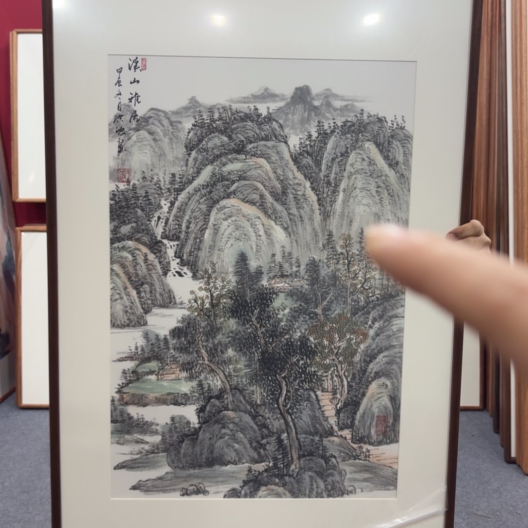 国画带框绘画90/60尺寸