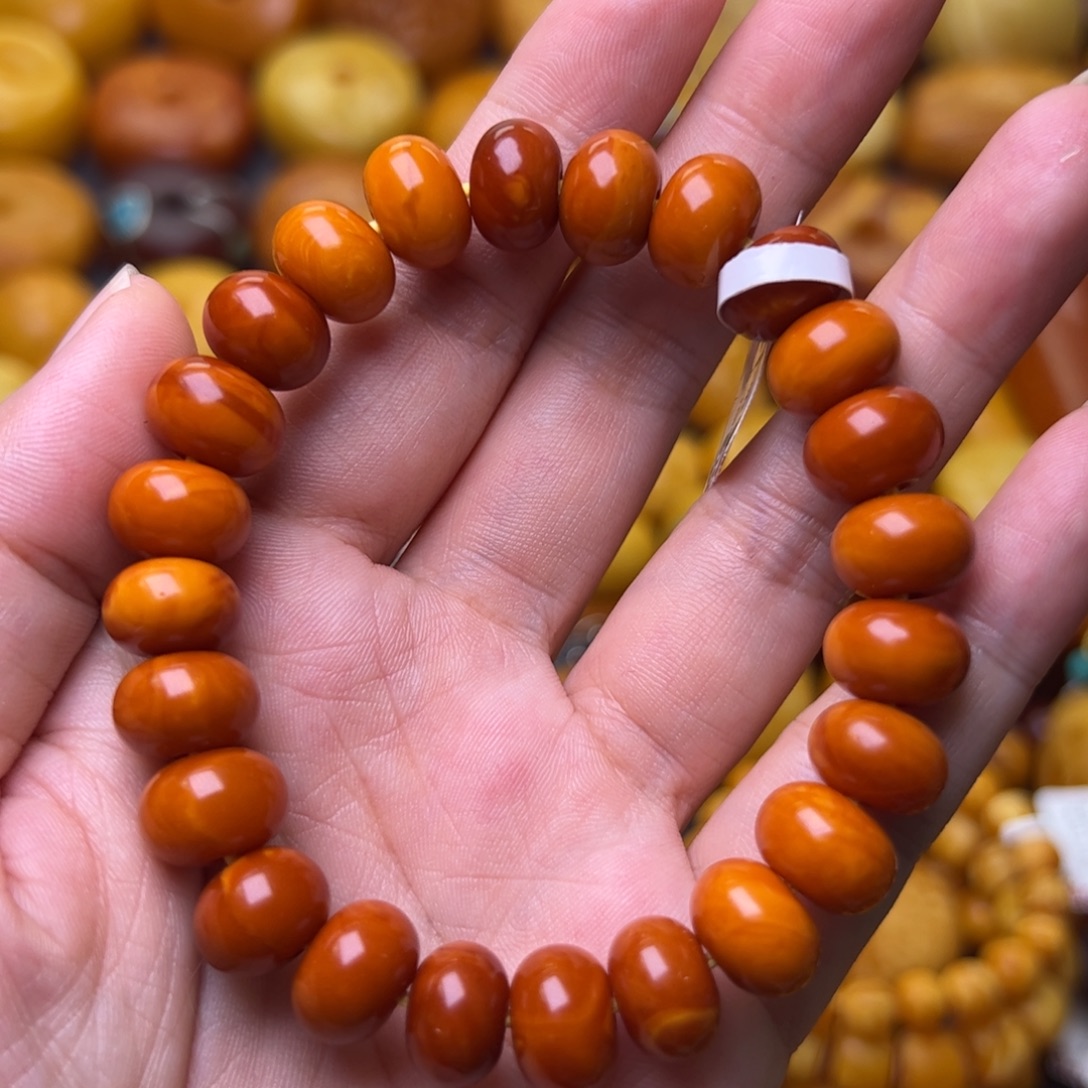 蜜蜡未镶嵌珠宝奇石11.3加算盘珠