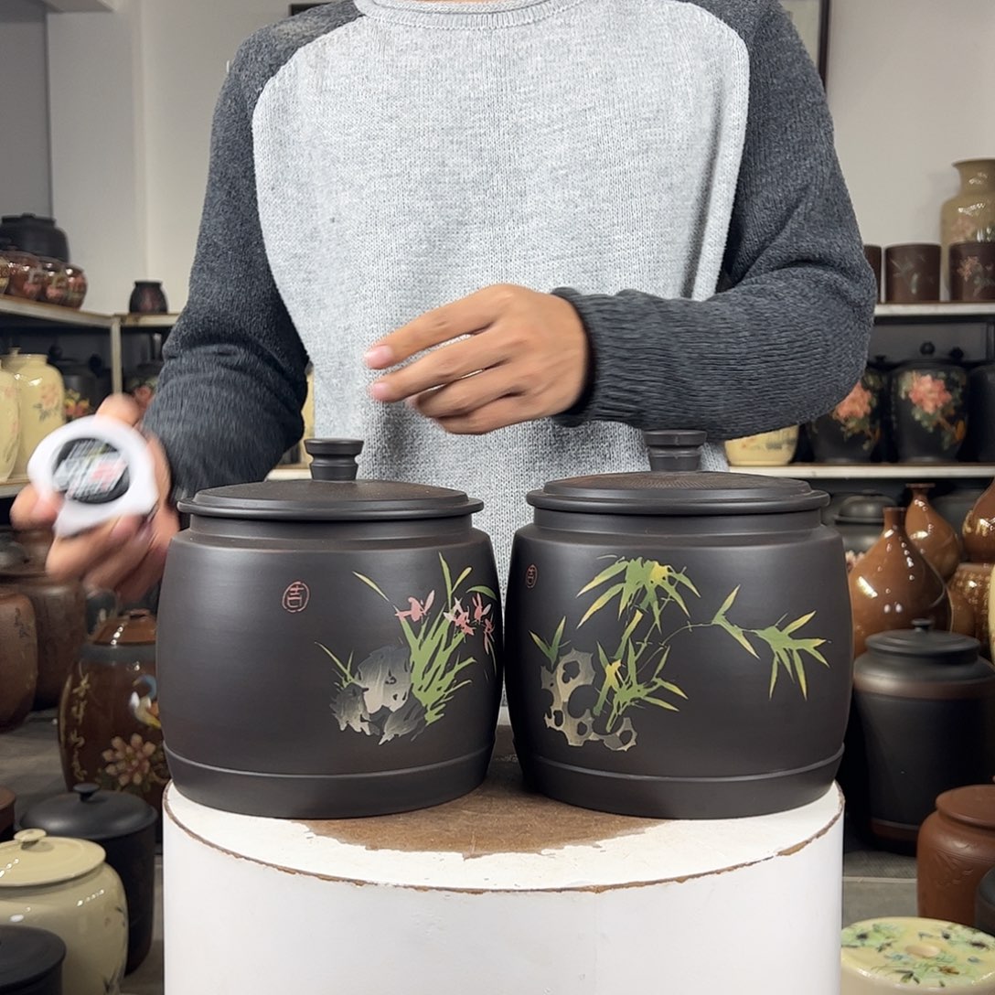 一对400克醒茶罐纯手工