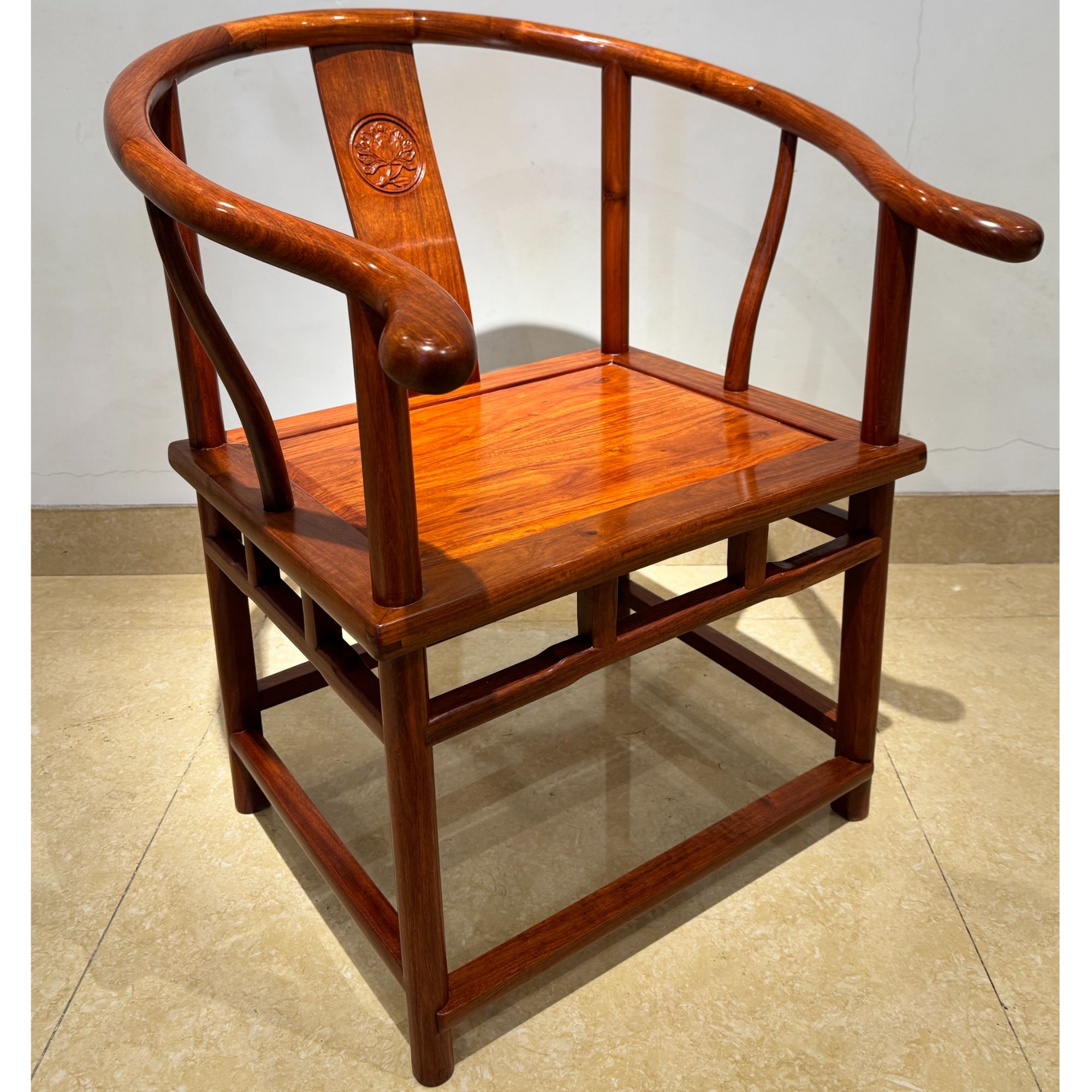 刺猬ZT中式休闲圈椅全榫卯工艺红木家具