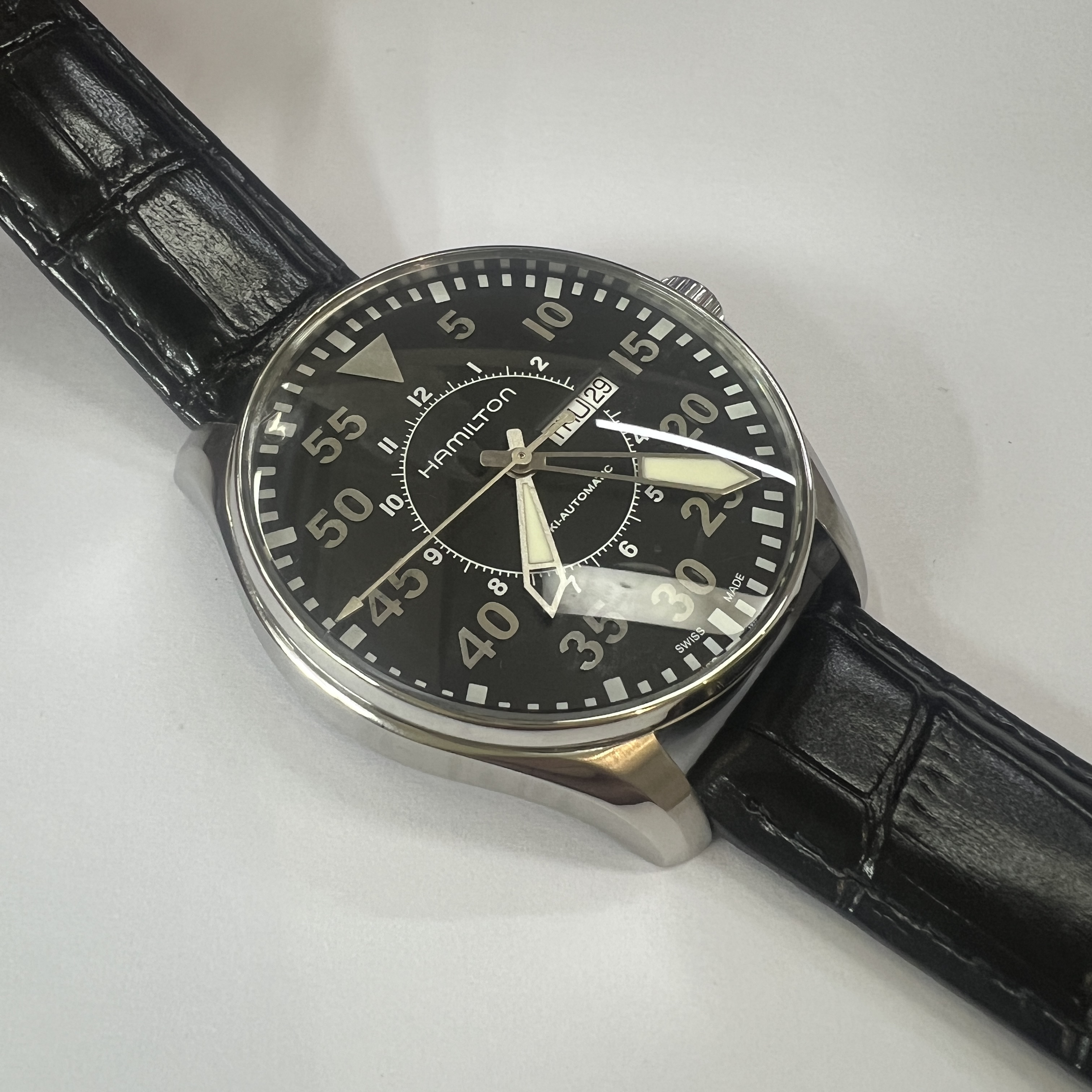 99新 Hamilton/汉米尔顿 卡其航空系列男士自动机械表表径46mm