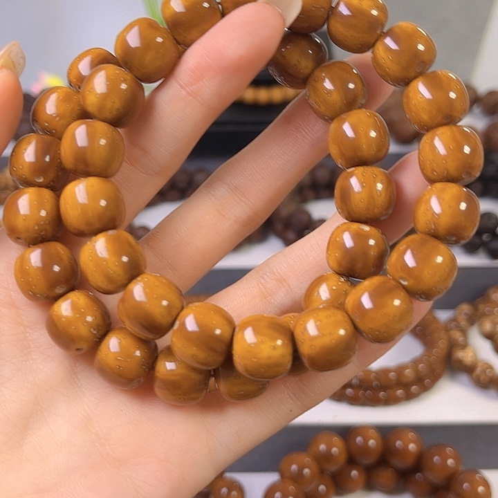 紫金鼠手串精品三花老型半实心