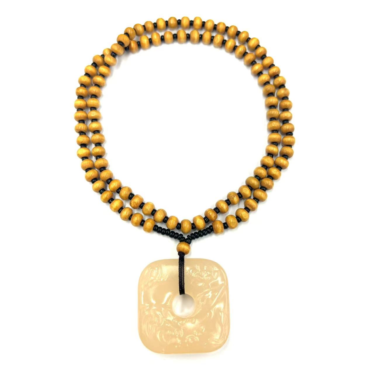 【符老板】y2400-国风西柚粉好事连连石英质玉吊坠-赠礼盒-配PJ5