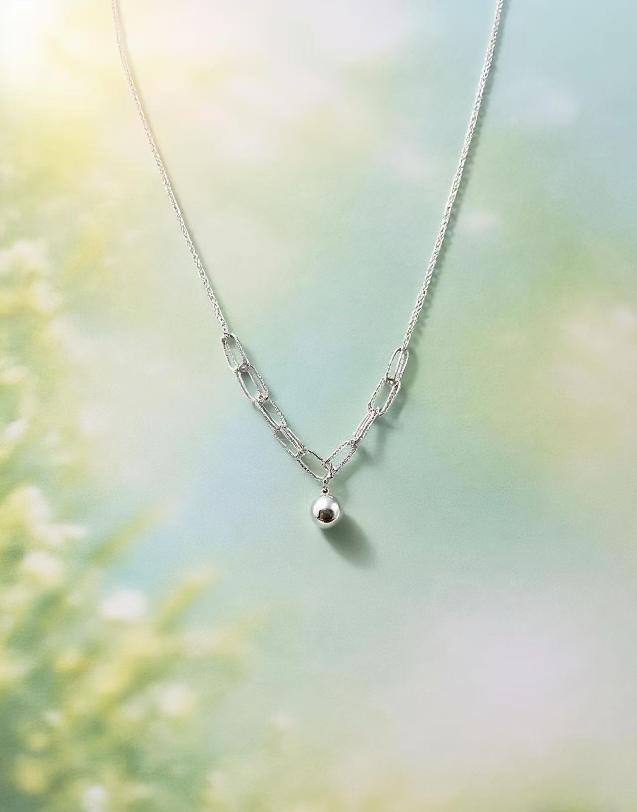 铂金PT950锁链光珠套链