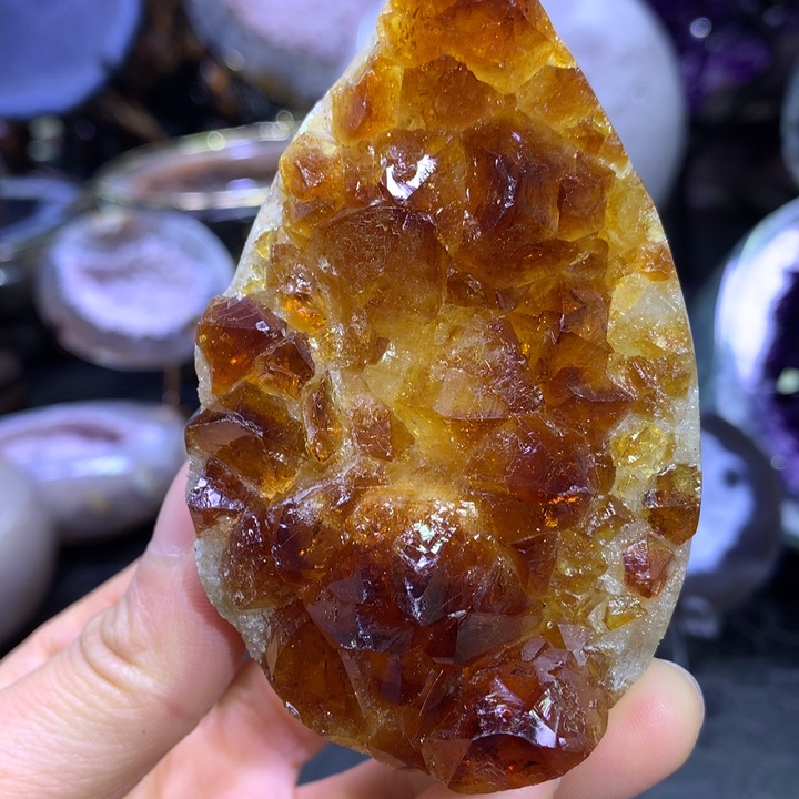 水晶福利全抛黄晶蛋未镶嵌