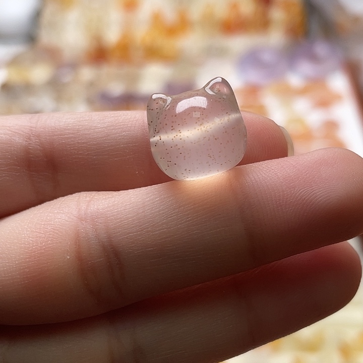 玛瑙/玉髓未镶嵌玛瑙草花猫头