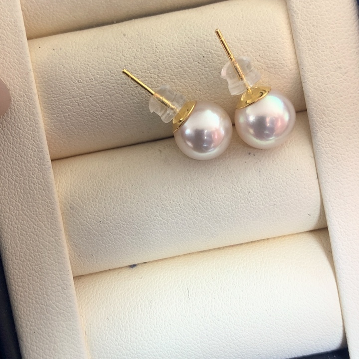 银S925镶嵌耳饰海水珍珠