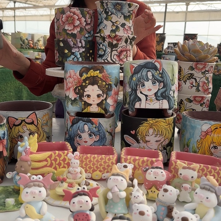 ****格手绘盆盆四个盆盆盆盆盆盆