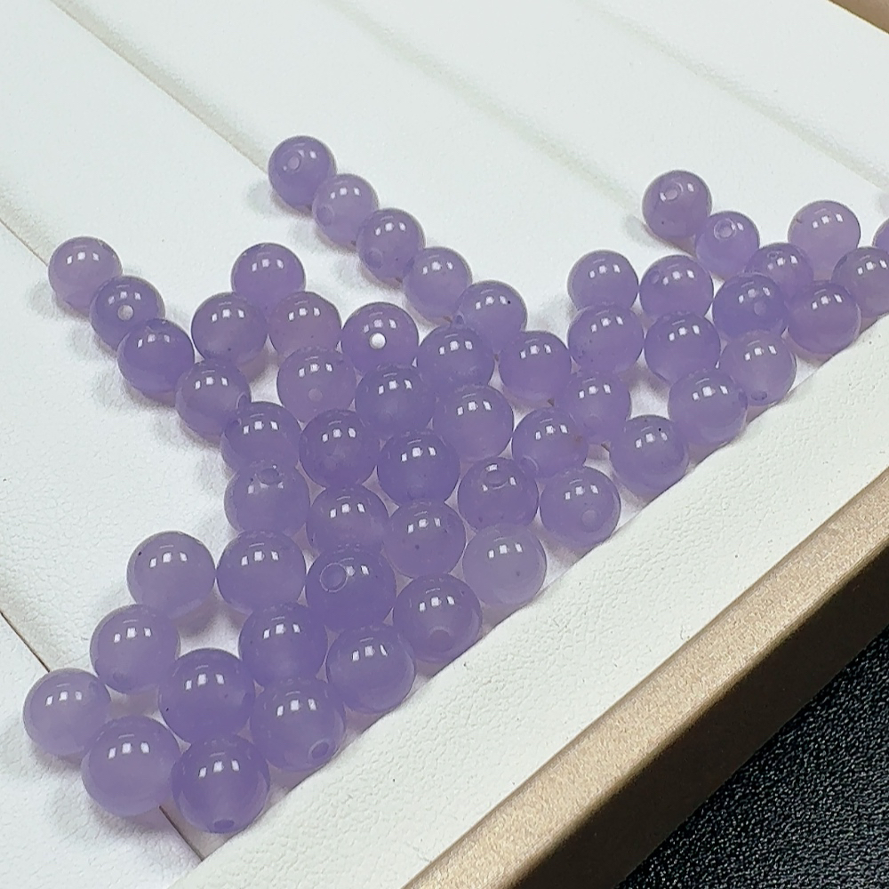 天然A货缅甸翡翠 紫罗兰散珠单颗 6mm 发一