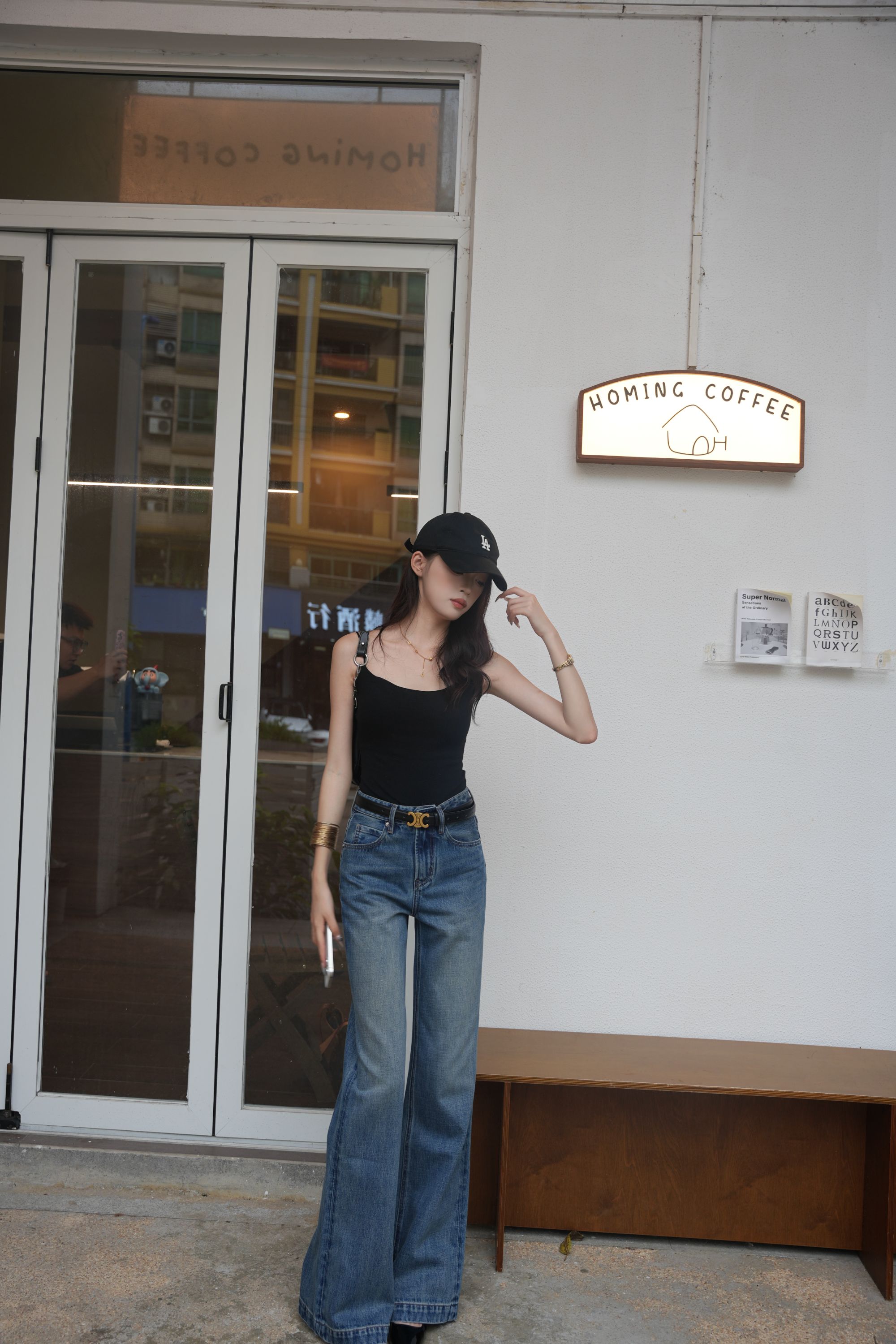 【Lola】早秋2026新款高定中高腰阔腿筒叭牛仔裤女款显瘦百搭爆款