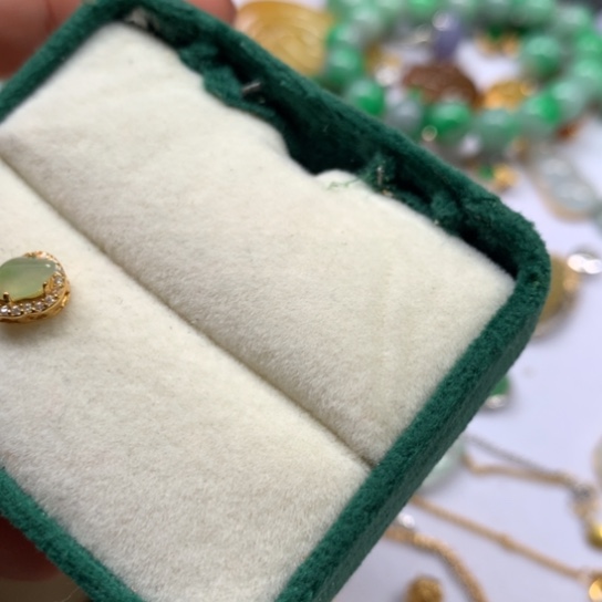 颈饰银S925镶嵌翡翠