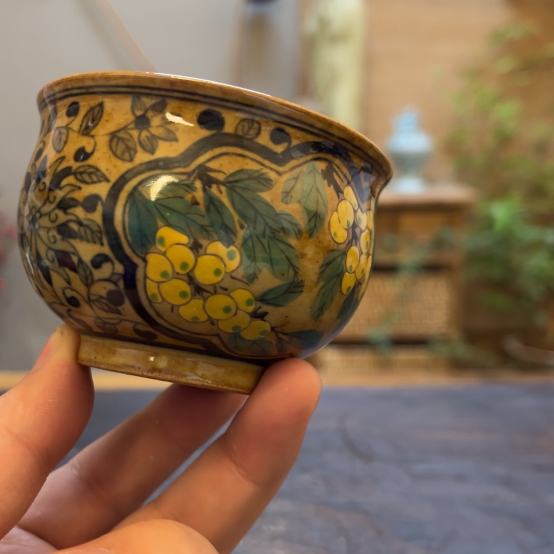 杯柴烧手工手绘陶瓷