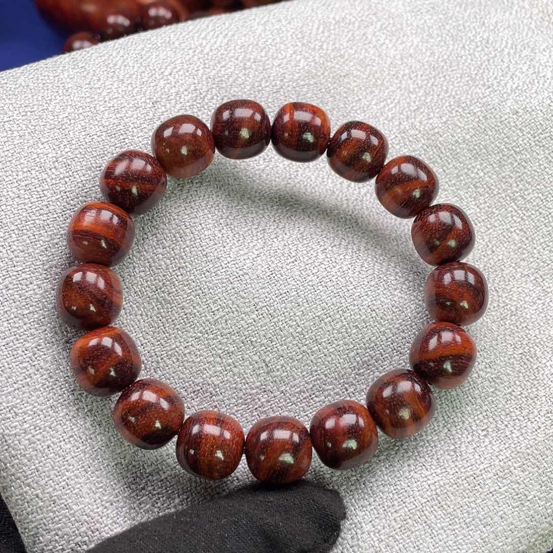 黄花梨/降香黄檀手串12紫油梨老形珠