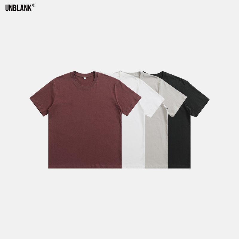 no退no换 Unblank 正肩修身纯色全棉t恤男士夏季凉感圆领短袖简约