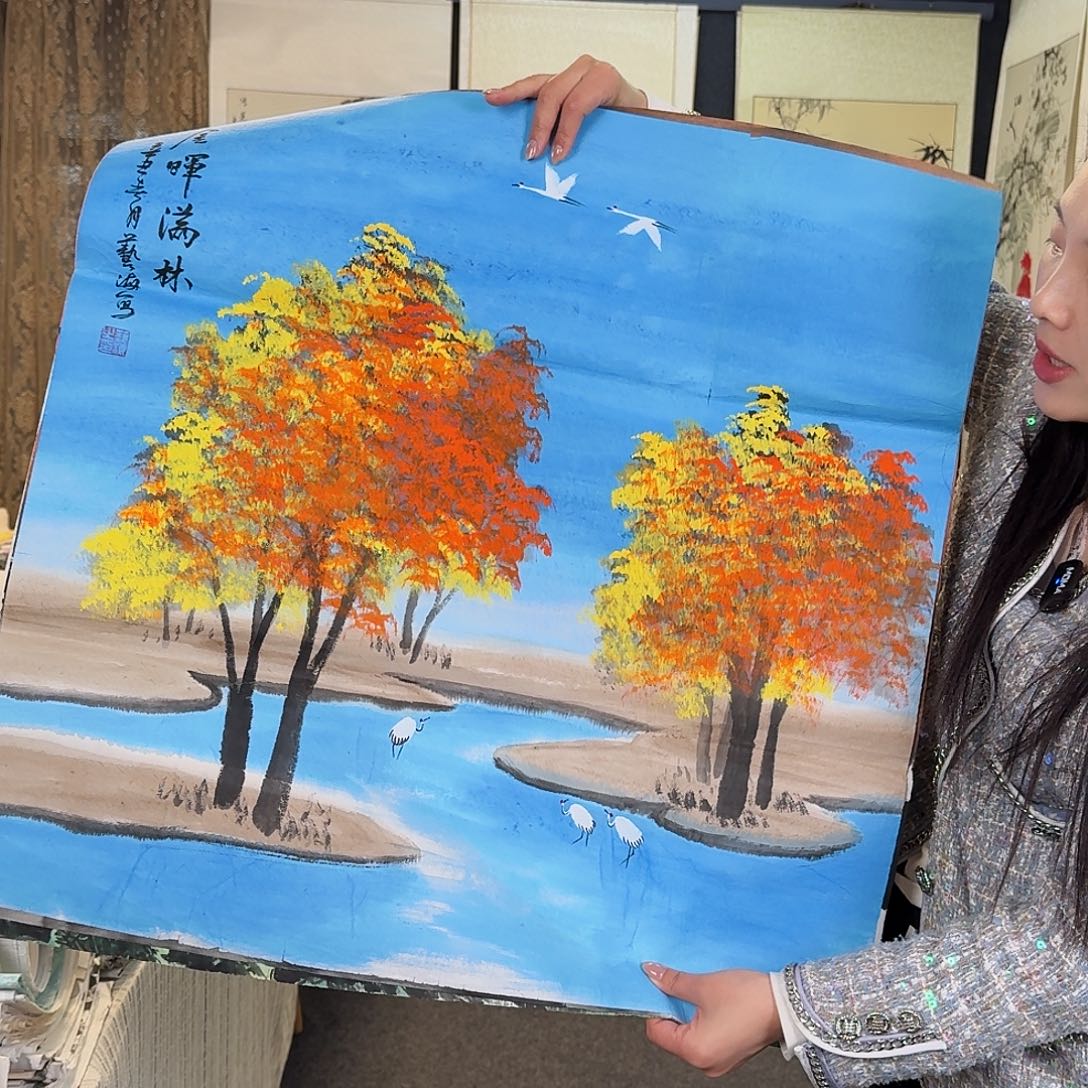 纯手绘国画作品好看斗斗