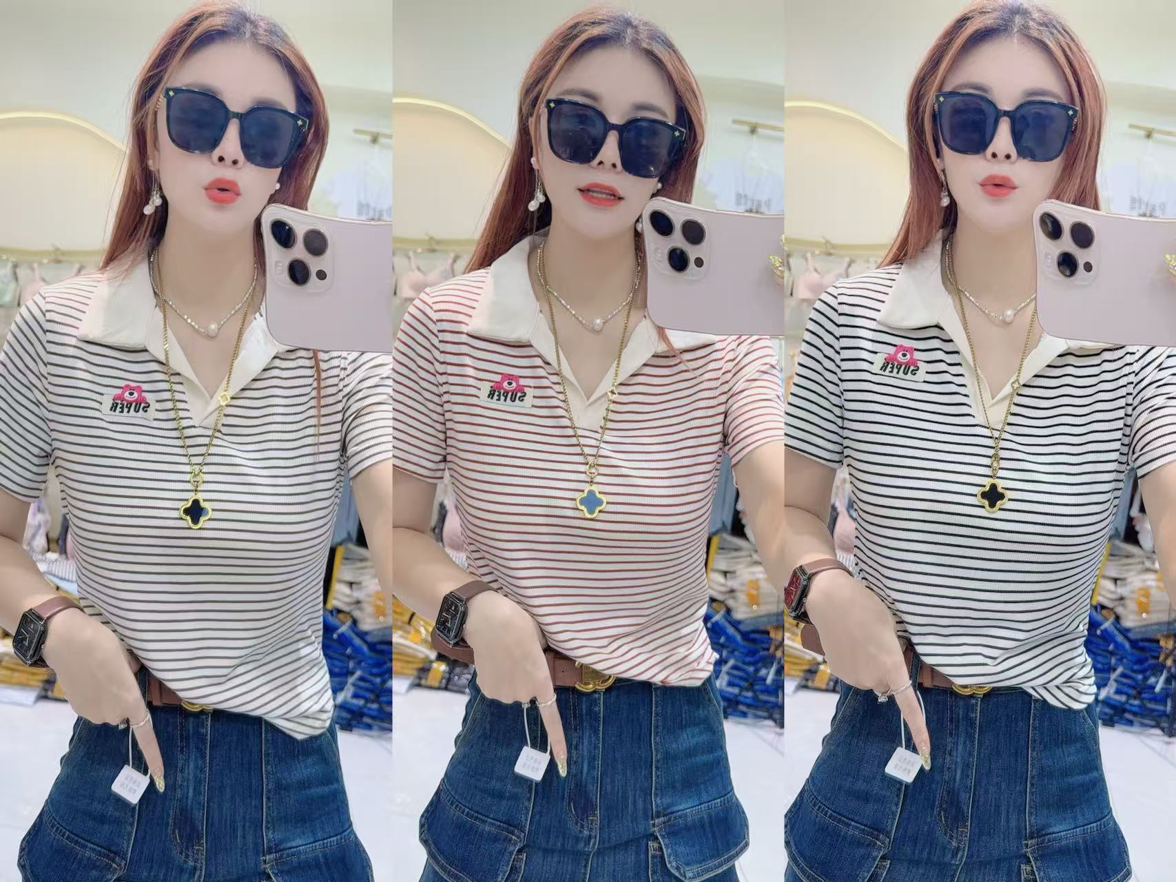 新款立领显白显瘦洋气百搭上衣422