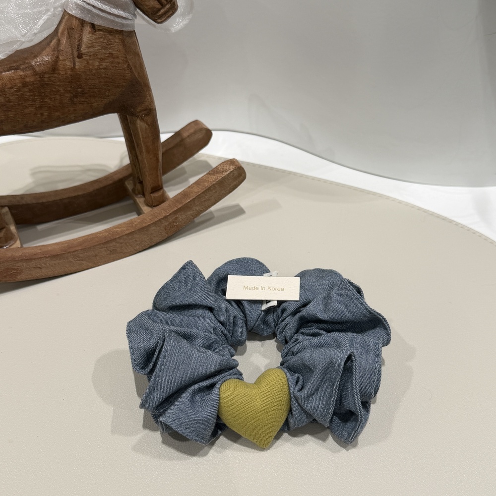 「经典牛仔爱心」韩国25秋冬百搭发绳发圈肠圈丸子头