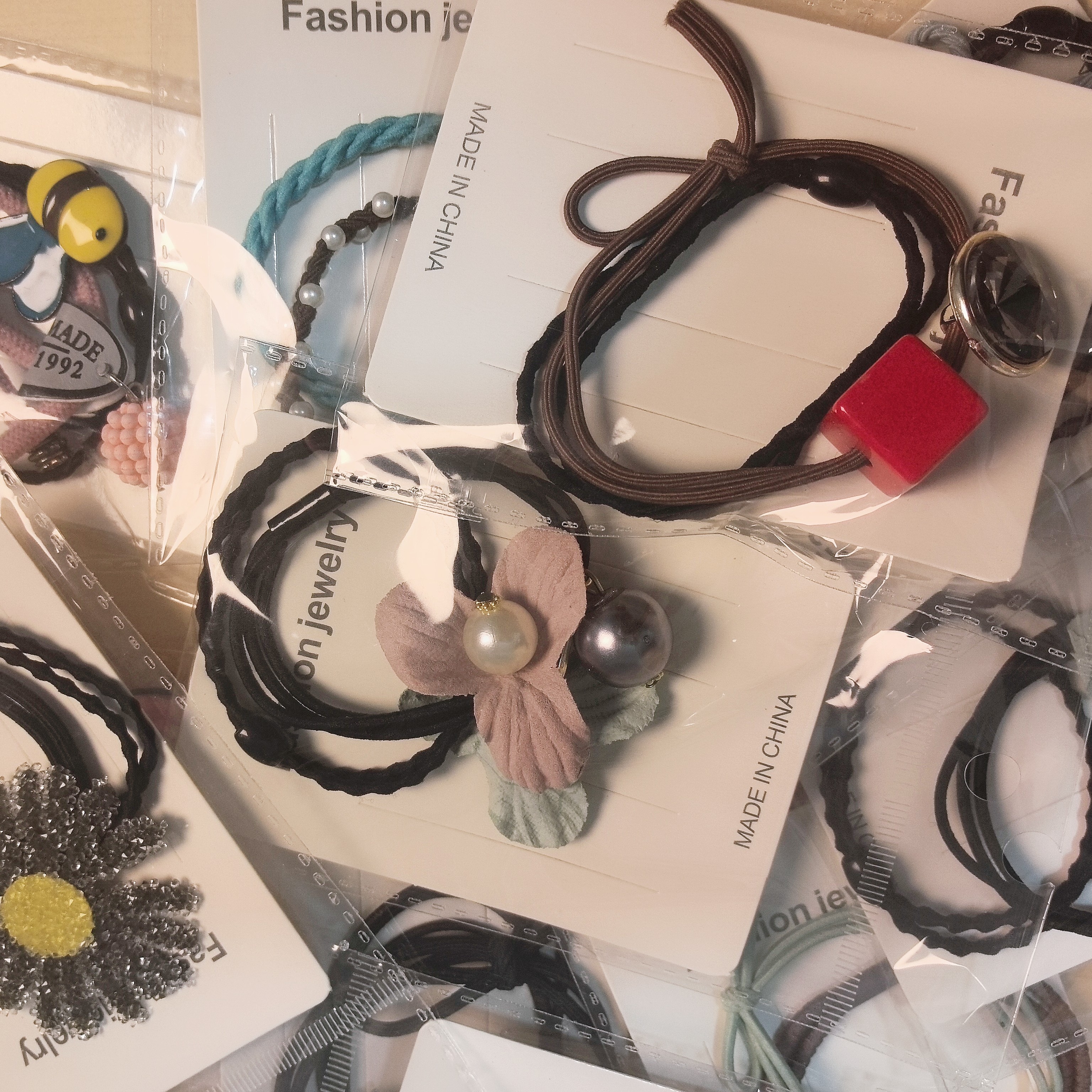 瑞丽男甜美风发圈发绳皮筋可爱黑色发饰头饰小清新