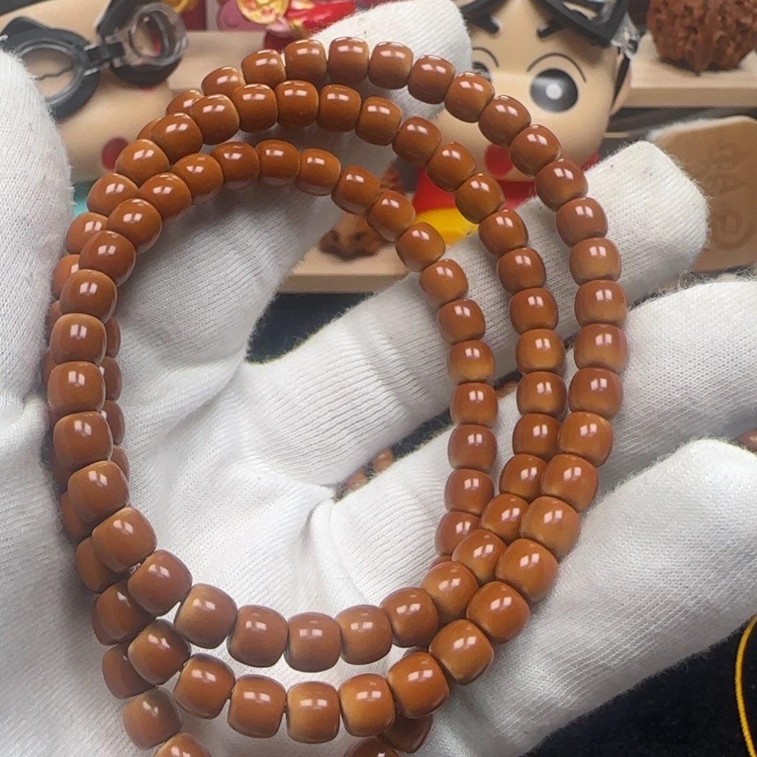 橄榄核手串老挝长串极限弧三花6.7mm