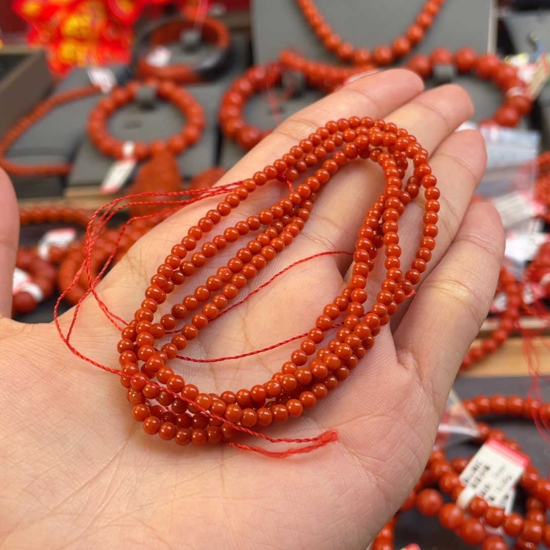 南红玛瑙3+mm 多圈未镶嵌1*