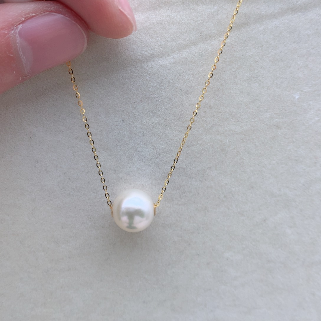 淡水珍珠10-11mm路路通18K金镶嵌