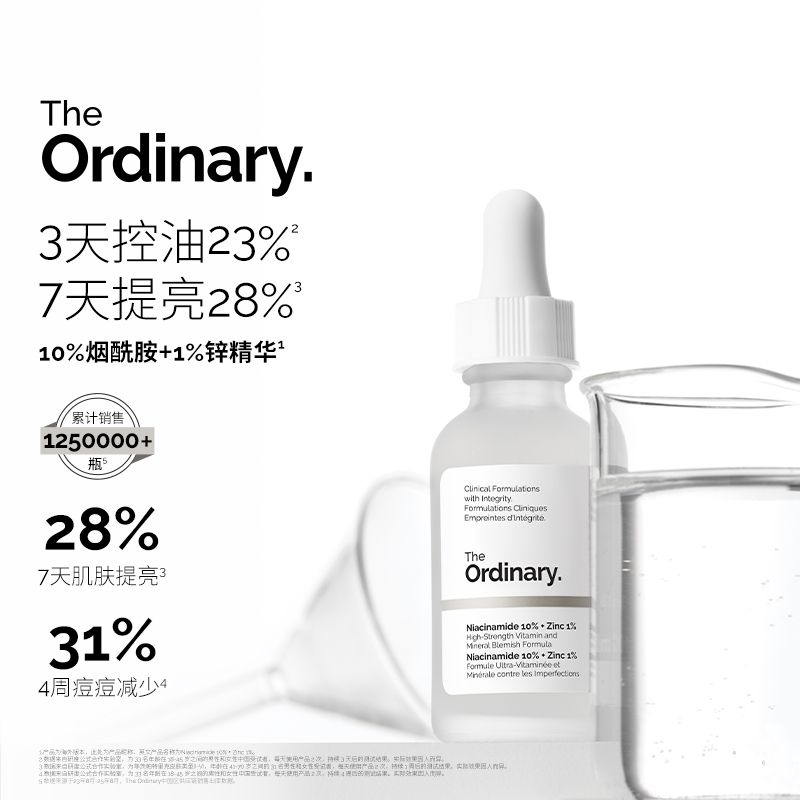 The Ordinary【提亮控油】10%烟酰胺+1%锌精华淡化痘印精华液-TZ